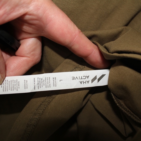 Aha Active, Large, New, Never worn, Olive t-shirt, curved hem - Picture 5 of 5